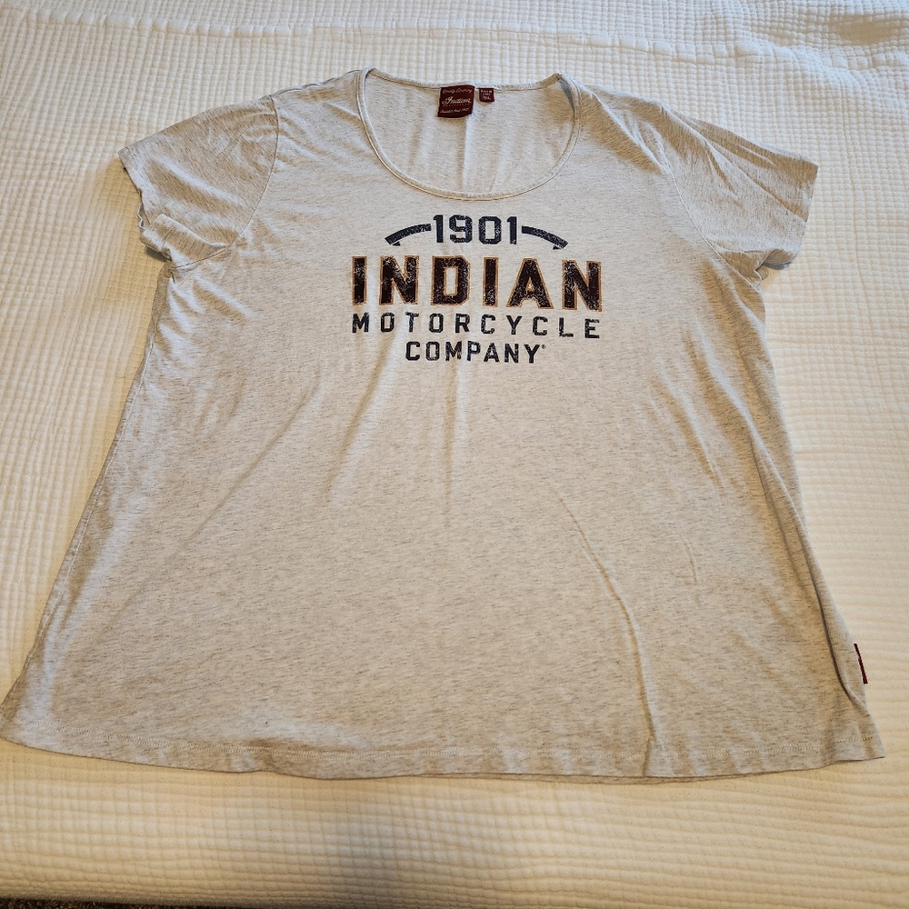 Indian Motorcycle Womens 2XL Scoop Neck Logo Short Sleeve Tunic TShirt